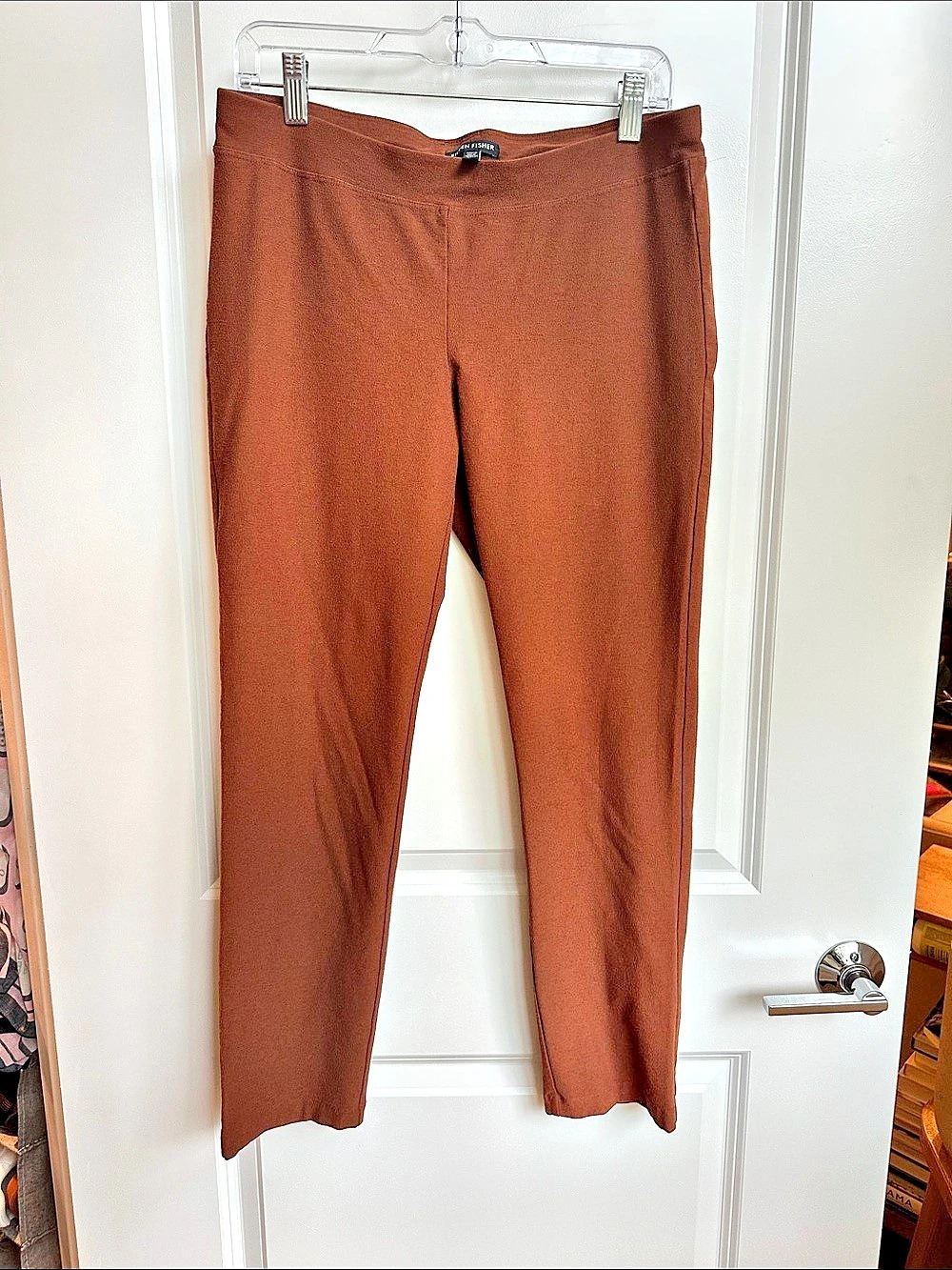 Eileen Fisher System Stretch Ponte Slim Pant Brown Medium